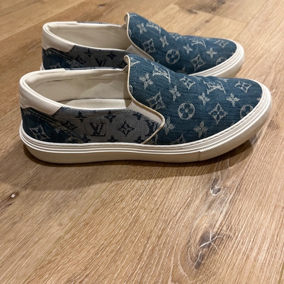 Louis Vuitton Trocadero Leather Low Trainers [Blue, Monogram] - Picture 8 of 11